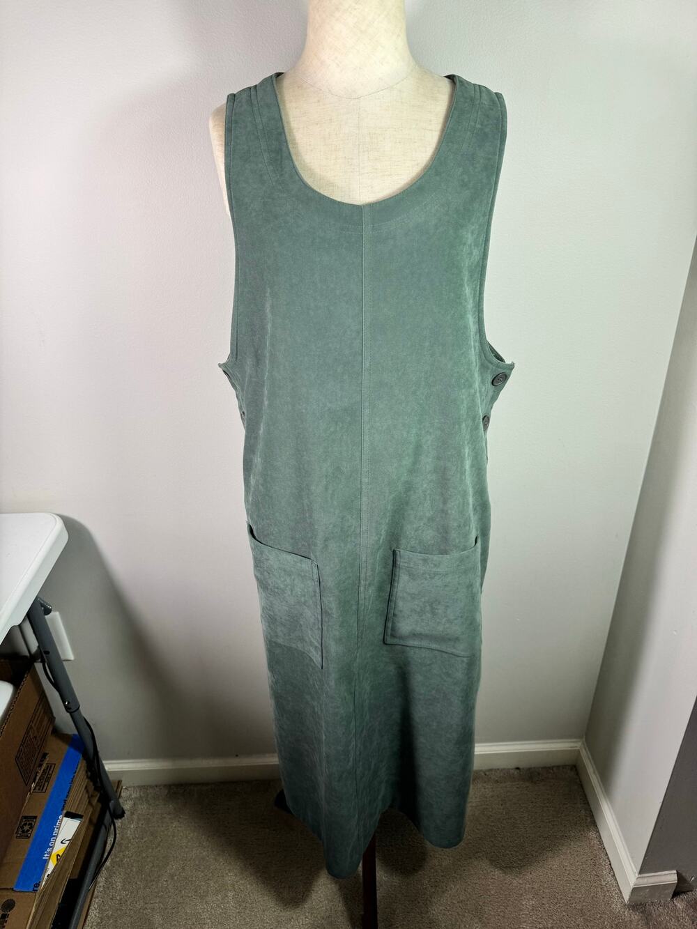 Vintage Amanda Smith Size Small Green Lagenlook Oversized Dress